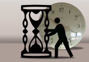 Man silhouette representing the passage of time